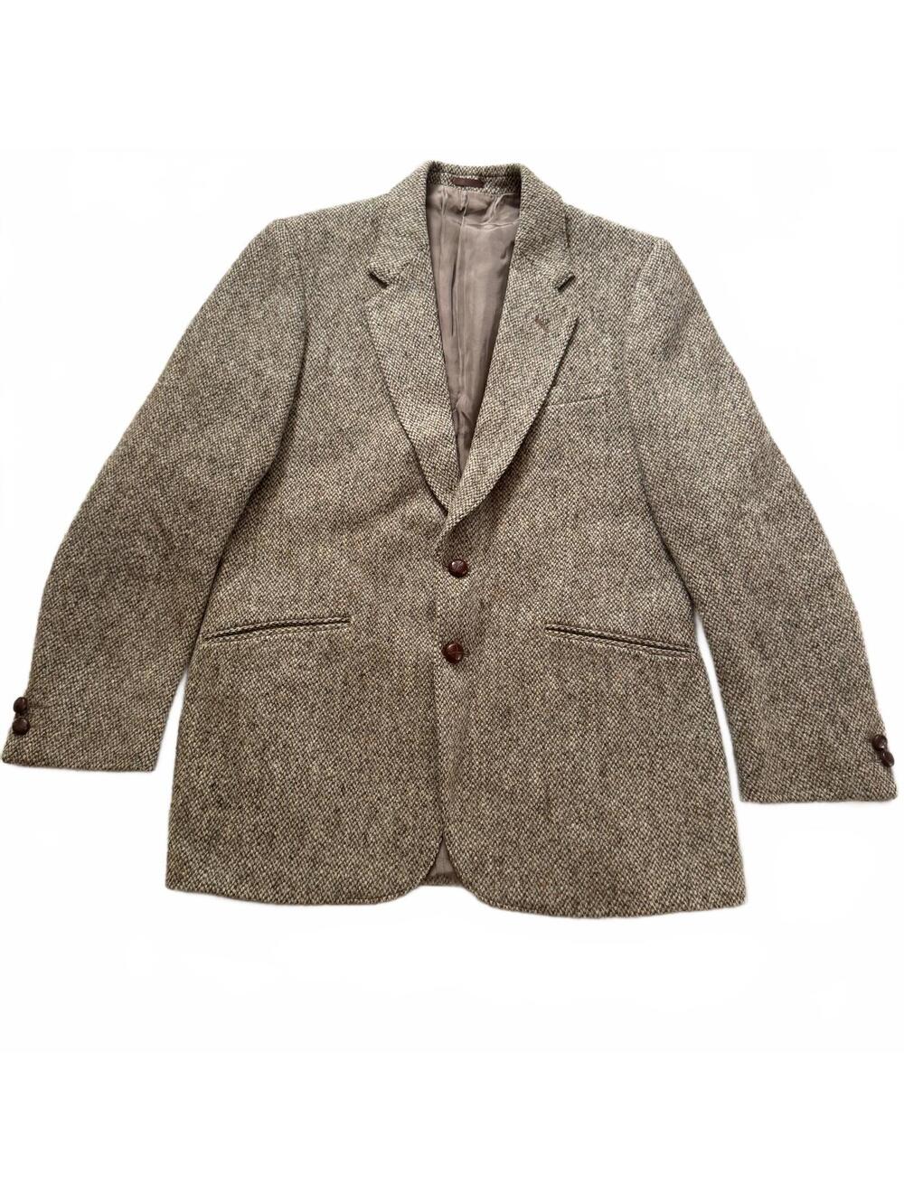 Vtg Harris Tweed Andrew Douglas Wool Sport Coat Blazer Mens 38 Double Vent 20 - Picture 1 of 9